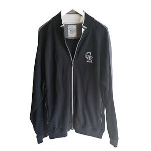 Tommy Bahama Baseball Full zip Sweater Mens Size Large Colorado Rockies